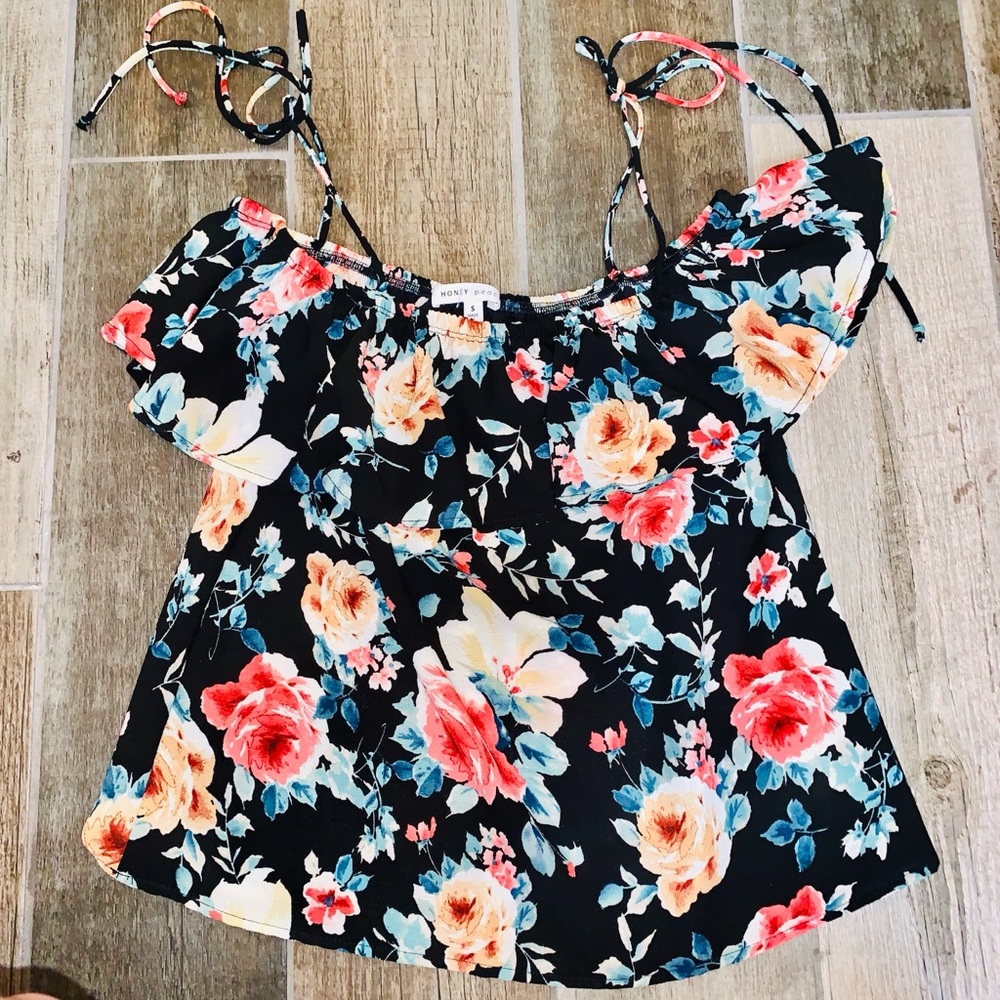 Black with floral blouse